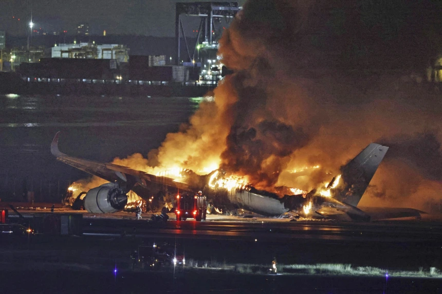 Japanese passenger plane’s fiery collision with Coast Guard aircraft carrying earthquake relief kills 5